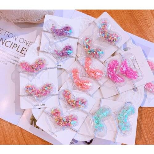120pcs/lot DIY Multi Simple Resin Quicksand Transparent Hair Bands Baby Stars Rubber Bands Hair Styling Tools Accessory HA1776