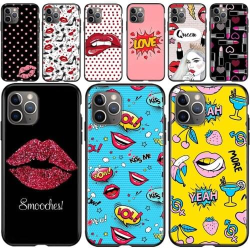 Red Lip Art Silicone Cover For Apple Iphone 12 Mini 11 Pro XS MAX X XR 6 7 8 Plus 6S 5 5S SE Phone Case