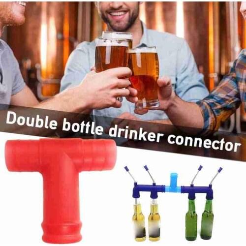 Drinker Connector Drinking Water Connection Pipe Connect Drinker Bottle Tool Bar Drinking Double Connector Accessories