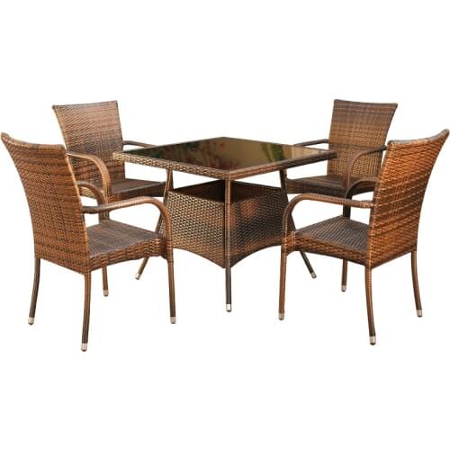 Table and chair five-piece combination rattan chair leisure outdoor balcony garden garden rattan table and chair combination