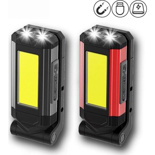 D2 USB Rechargeable COB Work Light Super Bright LED Flashlight Portable Camping Lamp Tail Magnet Waterproof Adjustable Lantern