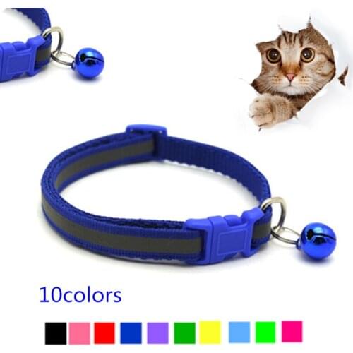 Personalised Reflective Pet Bell Collar Quick Release Adjustable Size Soft Material for Cats and Small Dogs Cat Accessories