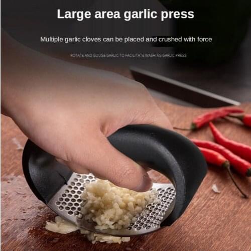 1pcs Stainless Steel Garlic Press Manual Garlic Mincer Chopping Garlic Tools Curve Fruit Vegetable Tools Kitchen Gadgets