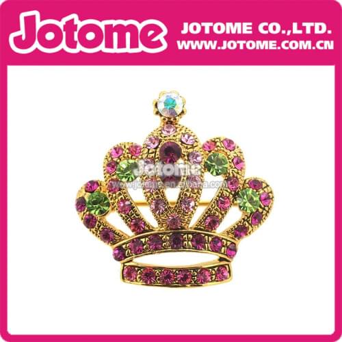 100pcs/lot 25mm/1inch Princess Rhinestone Crystal Crown Brooch Fashion Women Jewelry