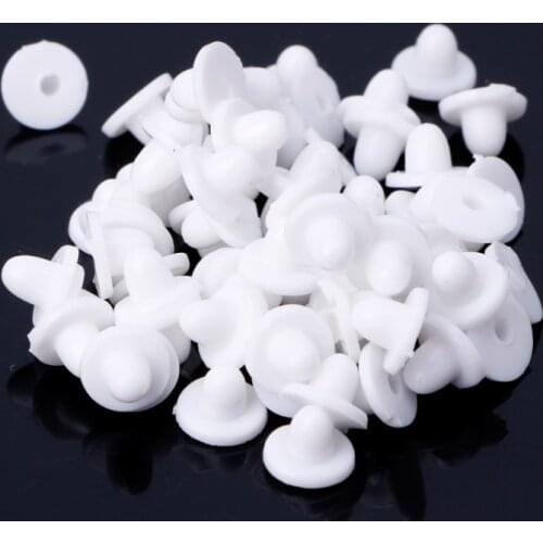 100PCS Anti-Pain Earring Back Pads Silicone Cushion for Clip on Earrings White U2JF
