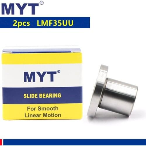 2pcs MYT high precision LMF35UU Flange type linear bearing For 35mm CNC Router 3D printer linear Rod