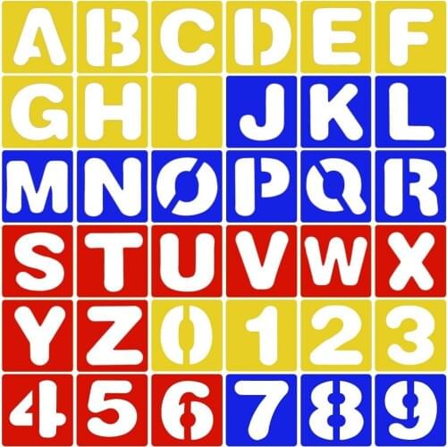 26 Letters Alphabet and 10 Numbers Graffiti Stencil for Kids Kindergarten Preschool Childrens Painting Learning Tools Air Brush