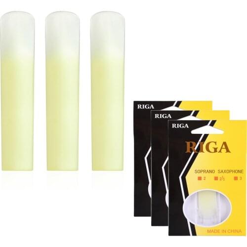 RIGA 3pcs Soprano Saxophone Resin Reed Sax Resin Reed Saxophone Accessories Strength 2.0