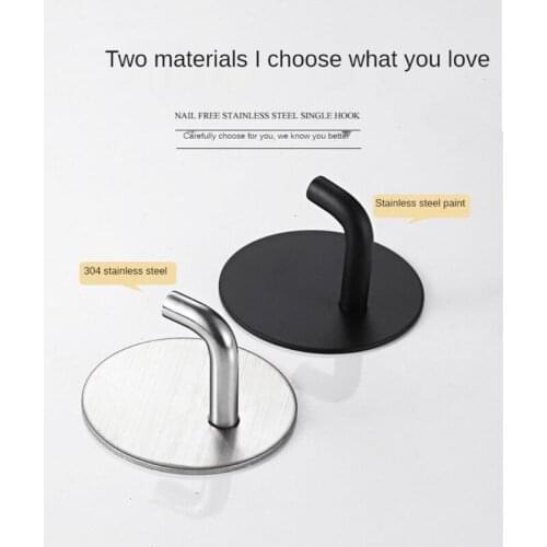 304 Black/silver Robe Hook Wall Hook Towel Hook for Bathroom Stainless Steel Coat Hook Rustproof Hook Hanger for Kitchen Hardwar