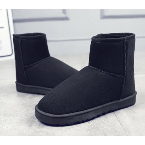 2021 Early Winter New Fashion Concise Snow Boots Comfortable Low Heel Slip-on Plush Thickening Mens Boots with Platform