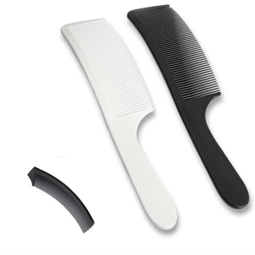 Black Curved Shaver Hair Clipper Cutting Comb Barber Flat Top Comb Anti-static Salon Cutting Comb Hairdressing Brush