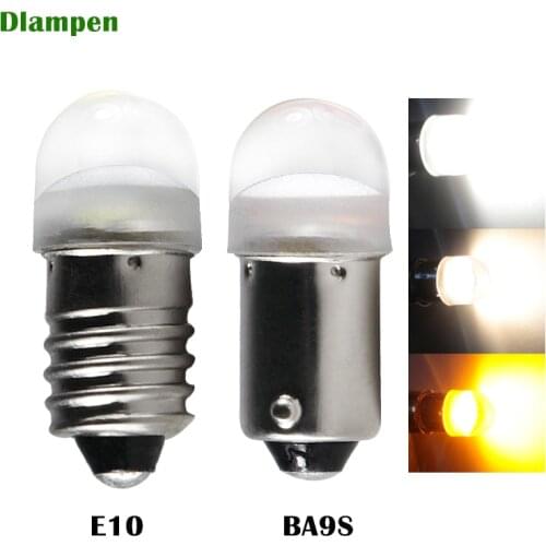 E10 t4w 233 ba9s led bulb Dc 6v 12v 24v 6.3V Car Interior Lights Auto License Plate Door Reading Lamp white yellow 6 12 24 volt