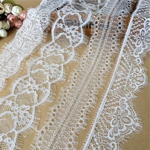 3m/lot French Lace Trim Wedding/Birthday Decoration White Eyelashes Lace Ribbon Sewing Accessories Home Decor