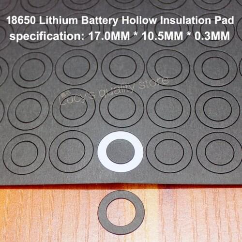 100pcs/lot 18650 lithium battery insulation gasket meson 18650 flat head pad insulation pad black fast paper