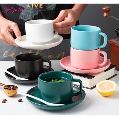 JIA-GUI LUO Ceramic 220ML Coffe Cup Coffee Set China Ceramic Set Tea Cups and Saucer Sets Coffee Cups Mug G057