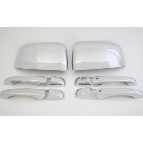 Set of Chrome Door Handle + Mirror Cover (Top Half) For 2011-2016 Dodge Durango & Jeep Grand Cherokee