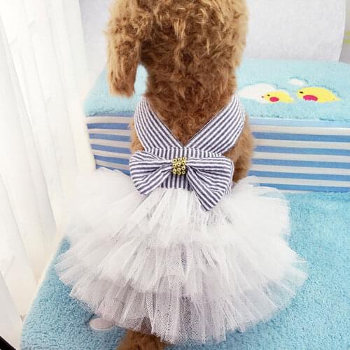 Summer Dress for Cute Pet Dog Dress Cute Lace Ball Gown Puppy Bow knot Princess Tutu Wedding Dresses for Pet Apparel