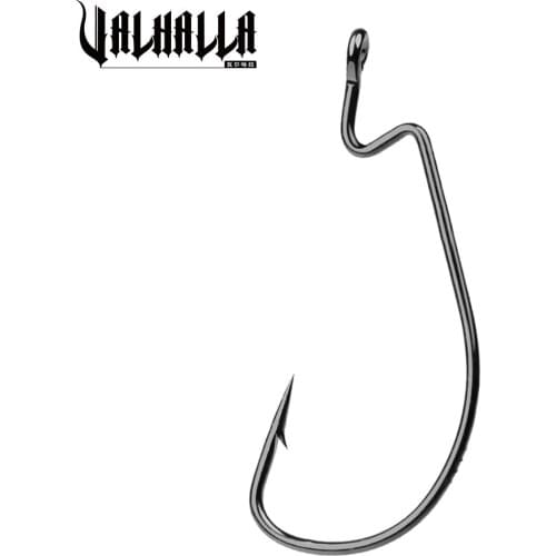 VALHALLA 100pcs/lot Fishing Hooks Set Wide Crank Hook Offset Fishhook for Soft Worm Lure Barbed Hook Carp Tackle Fishing Hooks