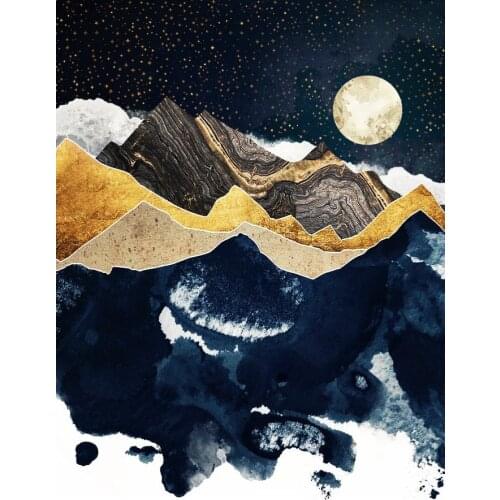 Poster Wall Art Landscape Picture Canvas Print Abstract Galaxy Space Star Moon Painting For Living Room Home Decor No Frame