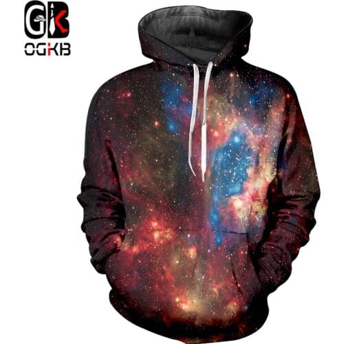 OGKB 2018 Fall Winter Warm Hoodies Women/men Cool Print Galaxy Space 3d Sweatshirt Hoodie Man Hiphop Long Sleeve Hoody Jumpers