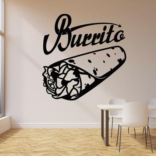 Pizza Decorative Wall Sticker Sign Logo Vinyl Wall Decal Burrito Cafe Cuisine Hot Tasty Mexican Food Decor Wallpaper M341