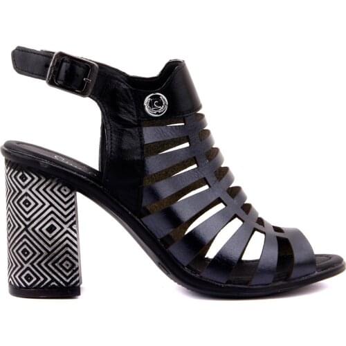 Pierre Cardin-Black Color Buckle Women 'S Sandals