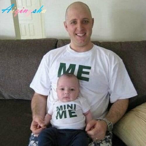 Family Matching Father Son Clothes like father like son shirt tees Children Mom Dad and Son Family Look Me and Mini Me T Shirt