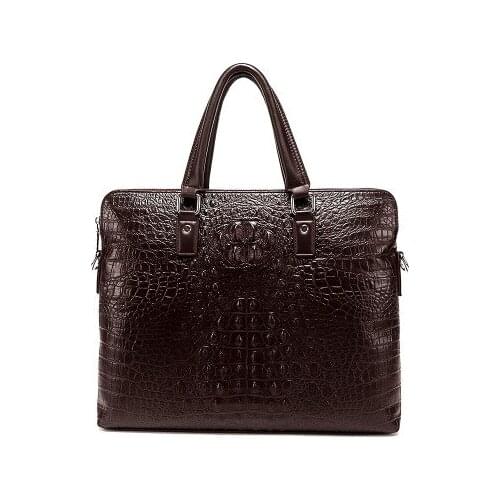 Men Leather Crocodile pattern Briefcase Business Handbag Messenger Bags Male Vintage Shoulder Bag Mens Large Laptop Travel Bags