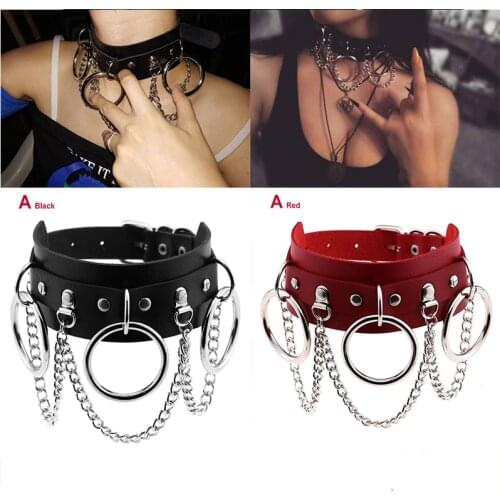 Adjustable Punk Sexy Necklace Neck Ring BDSM Bondage Restraint For Women Sex Toys Couples Collar Girls Choker Erotic Adult Games
