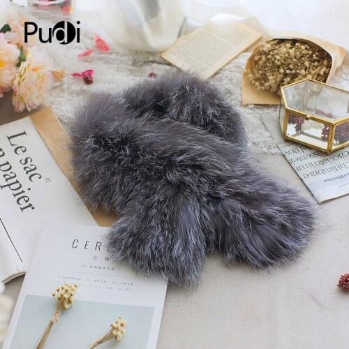 SCM062 Real Fox Fur Knit Knitted Scarf Silver Fox Fur Scarves Genuine Fox Fur Band New Womens Winter Scarf Wraps
