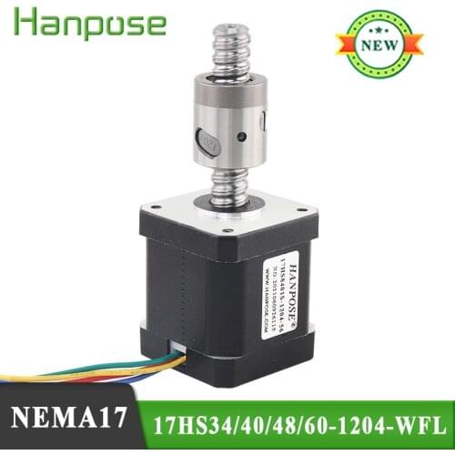 4401S 6401S nema17 stepper motor 1.8A 52N.CM 17HS8401S SFU1204 ballscrew Flange free straight nut L100-350MM 42 motor