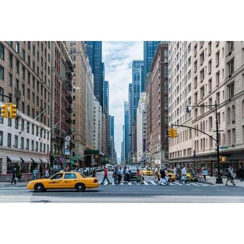 New York Taxi Cabs Scene Art Film Print Silk Poster Home Wall Decor 24x36inch