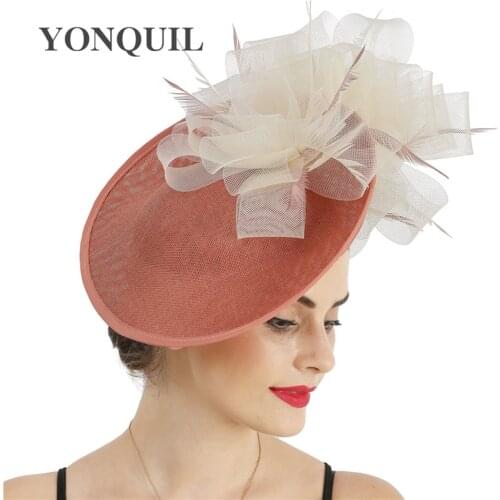 Charming New Formal Fedora Cap With Mesh Flower Fascinator Hat Women Derby Party Wedding Millinery Cap With Hairpin And Headband