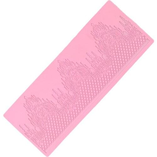 Flower Shape Cake Silicone Mat Sugarcraft Fondant Cake Border Decorating Tools Silicone Lace Mould Kitchen Baking Accessories