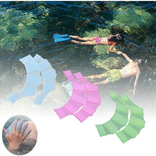 Silicone Hand Swimming Fins Flippers Swim Palm Finger Webbed Gloves Paddle Swimming Gloves
