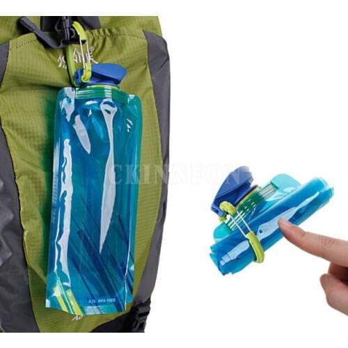 500Pcs/Lot Foldable Drinking Water Bottle Bag Pouch Outdoor Hiking Camping PE Water Bag Soft Flask For Cycling Water Bags