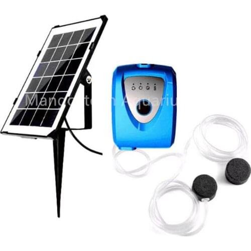 Solar Aquarium Aeration Pump Fish Tank Oxygen Aerator Portable Air Pump Fishing Waterproof