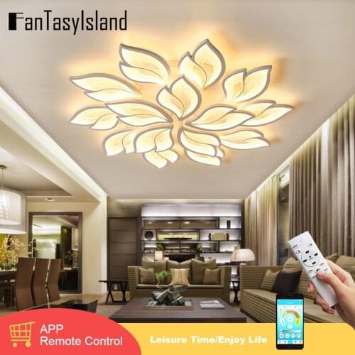Creative Acrylic Leaves Led Ceiling Lights For Living Room Bedroom With Remote Control/APP Support Home Design Lighting Fixture