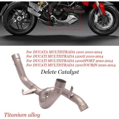 Delete Catalyst for Ducati Multistrada 1200 S/Sport/Touring Motorcycle Exhaust Pipe Titanium Alloy Slip On Stock Muffler Escape