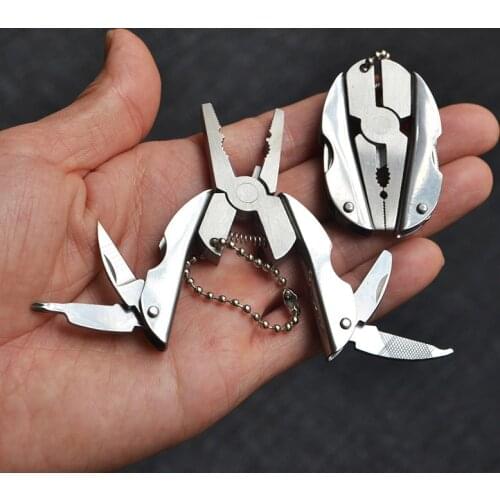Stainless Steel Outdoor Portable Multitool Pliers 9 in 1 Multitool Keychain Plier Screwdriver Pocket Tools Mini Pliers 2021