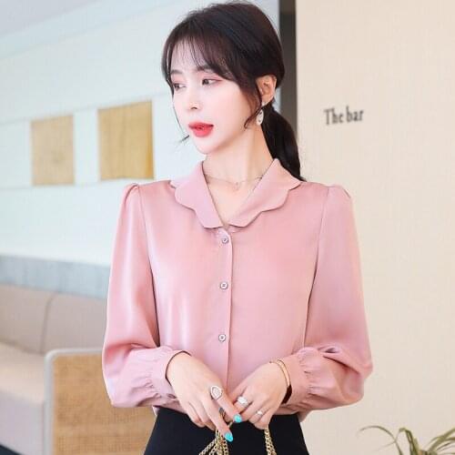 Woman Feminina WomenS Vintage Blouse Fashion Clothes 2020 Spring Autumn Long Sleeve Shirts Female D0149