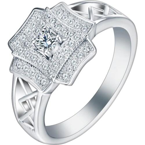 2017 hot Luxury shinng wedding rings for women flower crystal AAA CZ stone full jewelry fashion for women drop shipping