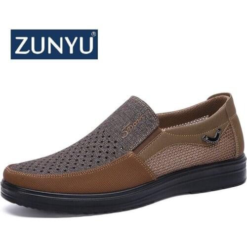 ZUNYU Summer Mesh Shoes Casual Lightweight Driving Footwear Men Walking Shoes Breathable Designer Mens Loafers Big Size 48