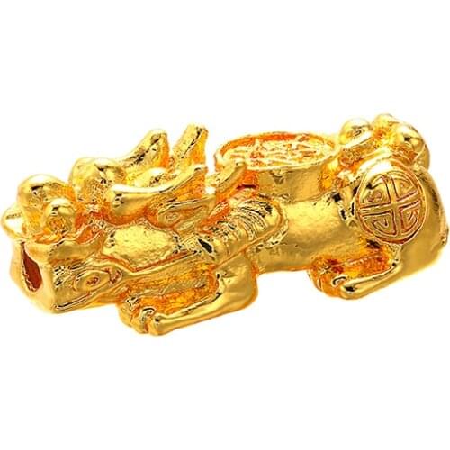 1pcs Gold Pi Xiu Spacer Bead Lucky Charms Jewelry Making Bracelet Pendant Findings Vintage Brass DIY accessories Handmade