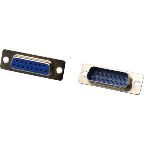 10Pair DB15 Female/Male Round Pin 2 Rows 15 Pins Solder Connector