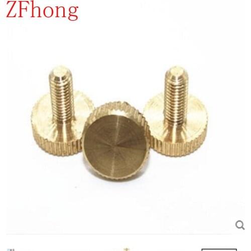 10pcs M4 M5 M6 Brass Handle twist knurled Screws Flat Heads Copper Hand Screws Special Handle Bolts
