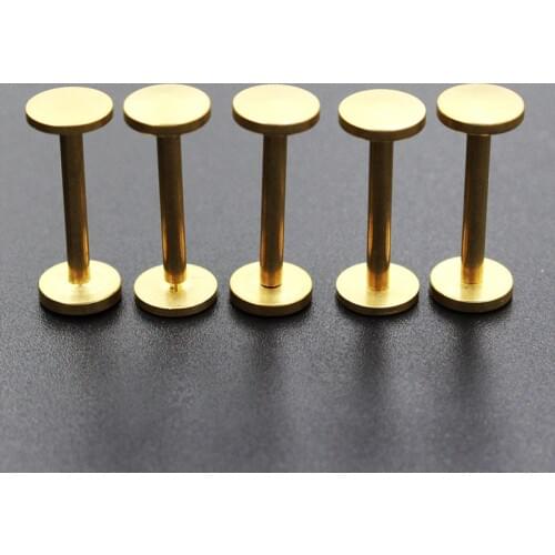 10pcs Flat Double-sided Rivet Brooch Double Head Screw Round Head Bolt Riveting Liuding Punk Nail DIY Bag Decoration Accessories