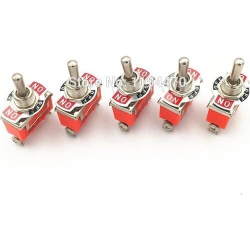 10pcs Latching Toggle Switch 1122 3-Pins 3 Position ON-OFF-ON SPDT 15A 250VAC with Waterproof Cap 12mm Mounting Hole