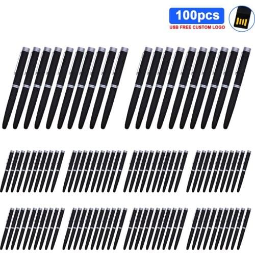 100pcs/lot Metal Pen Stick Cle USB Flash Drive 2.0 64GB 32GB 16GB 8GB 4GB Pendrive Memory Stick Cle U Disk for Photography Gifts