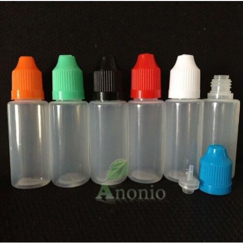 100pcs Empty Bottles PE 15ML Plastic Dropper Bottles With Childproof Cap and Thin Tip, E-Liquid Bottle, Eye Drop Bottles